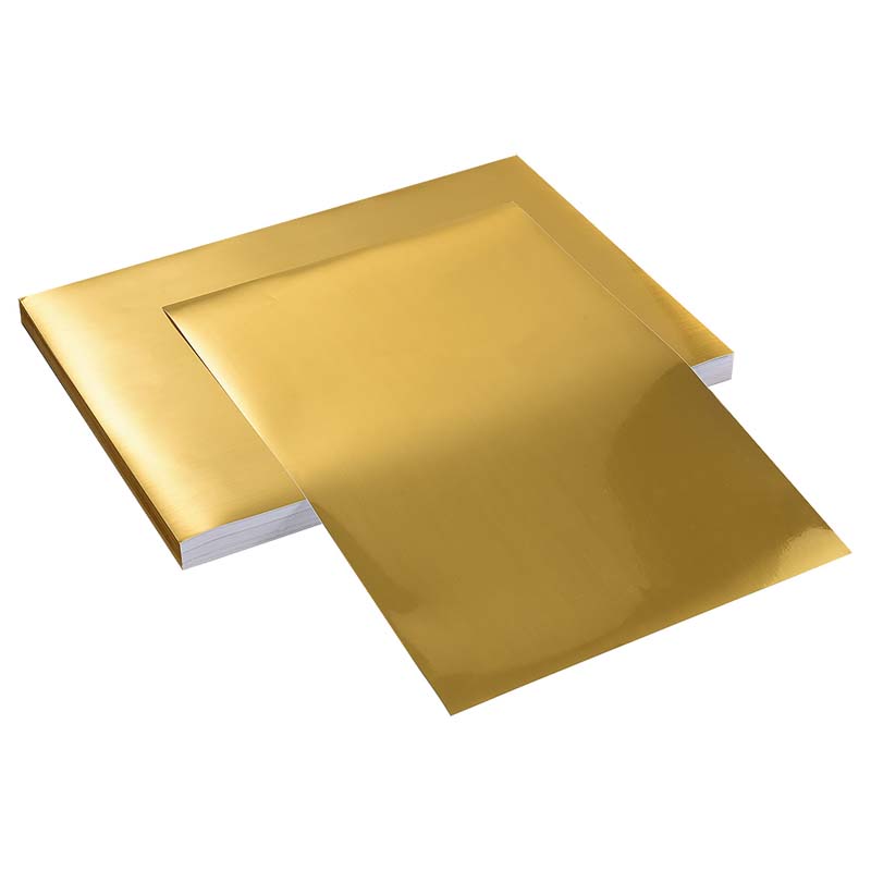 50mic Brushed Gold PET Self Adhesive Labelstock for Offset Printing, Acrylic Adhesive, 135gsm Woodfree Paper Liner