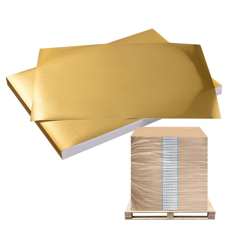 50mic Brushed Gold PET Self Adhesive Labelstock for Offset Printing, Acrylic Adhesive, 135gsm Woodfree Paper Liner