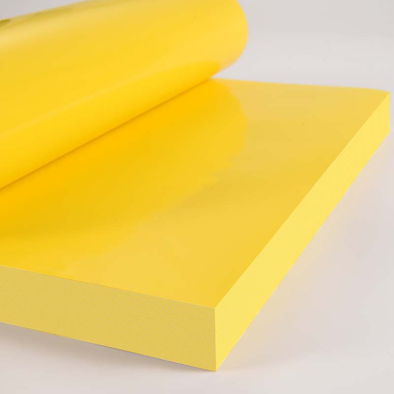80mic Yellow PVC Vinyl Sticker Labelstock for Offset Printing, Acrylic Adhesive, 135gsm Woodfree Paper Liner