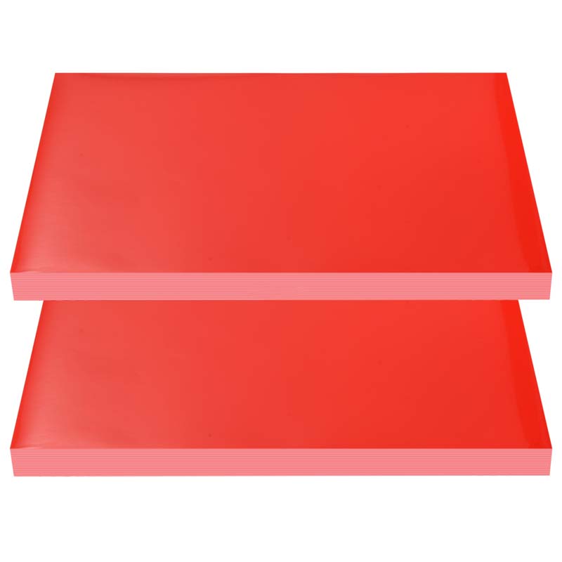 80mic Red PVC Vinyl Sticker Label Material for Offset Printing, Acrylic Adhesive, 135gsm Woodfree Paper Liner