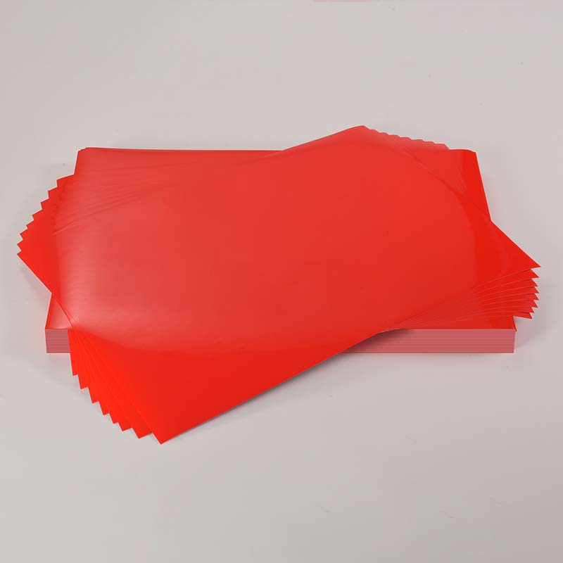 80mic Red PVC Vinyl Sticker Label Material for Offset Printing, Acrylic Adhesive, 135gsm Woodfree Paper Liner