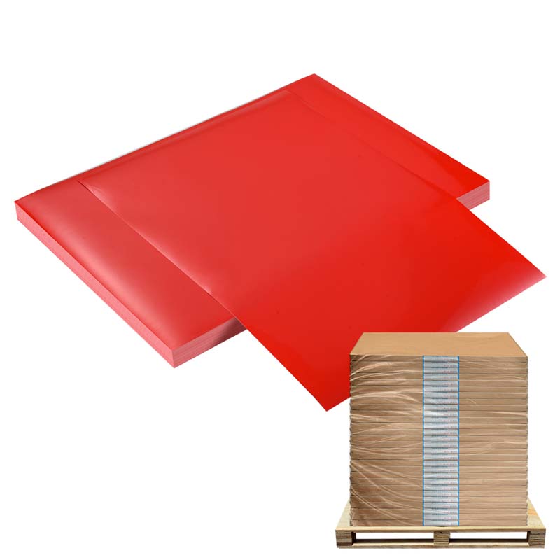 80mic Red PVC Vinyl Sticker Label Material for Offset Printing, Acrylic Adhesive, 135gsm Woodfree Paper Liner