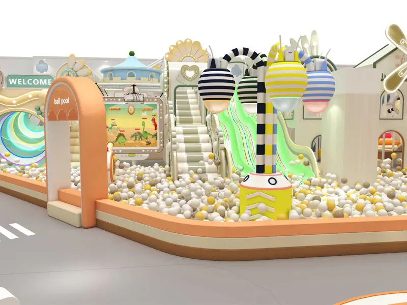 USA 450㎡ Nature-Themed Indoor Playground with Honeycomb Climbing Structure