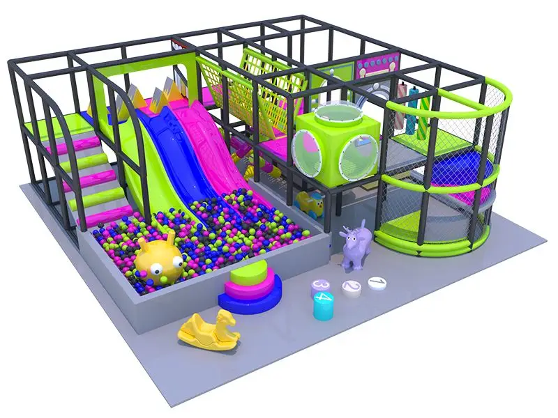 Commercial Indoor Playground With Ball Pool Slides Playhouses For Kids Play Center Equipment Ninja Obstacle Course