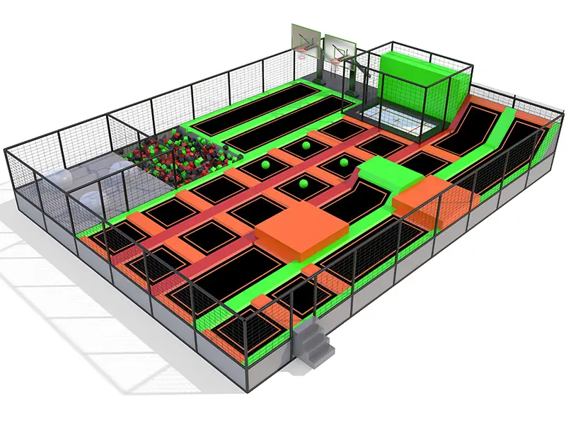 200-300sqm Professional Manufacturer Gymnastic Trampoline Park For Teenages