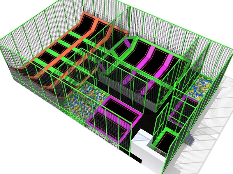 200-300sqm TUV Certified Gymnastic Trampoline Park For Teenages