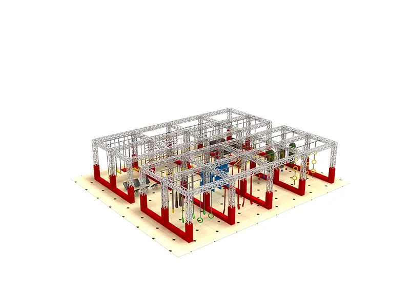 New Design Rectangle Multifunction Gym Indoor Kids Ninja Course Set Equipment for sport play fitness