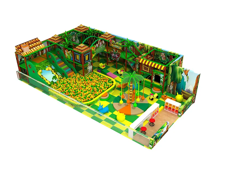New Style kids indoor play centre Jungle Animal theme Plastic Slide Preschool Kids Amusement hooray kids soft play area
