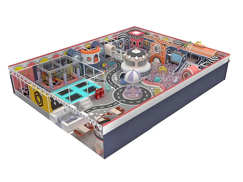 Hot sale play toys kids soft play games children commercial play area for kids soft ball pool slides game with small trampoline