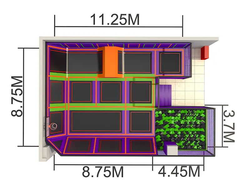 100sqm Cheap Price High Quality Wholesale Trampoline Equipment Park Adults and Kids