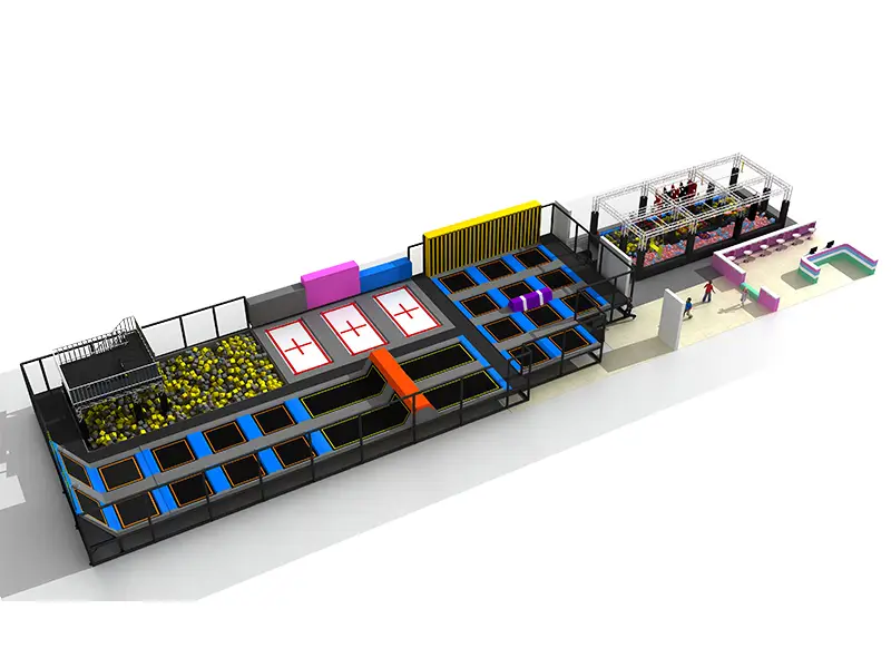 Customized TUV Certified Indoor Trampoline Ninja Course and Foam Pit Jumping For Kids and Teenages