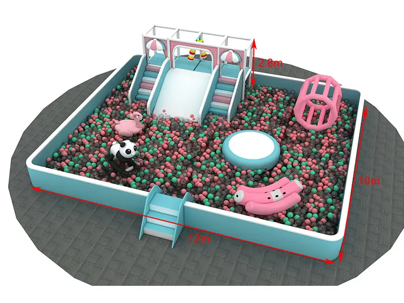 Candy Theme Ball Pit Slide Kids Soft Play Wobble Tots Indoor Playland Playground Equipment