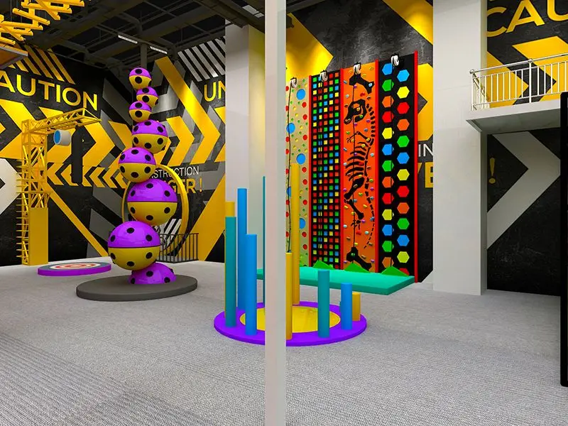 Customized commercial Construction amusement park ball climbing wall teenager play center indoor trampoline place