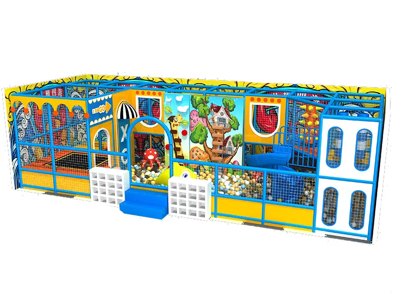 Small trampoline park mini playground indoor soft play area for children