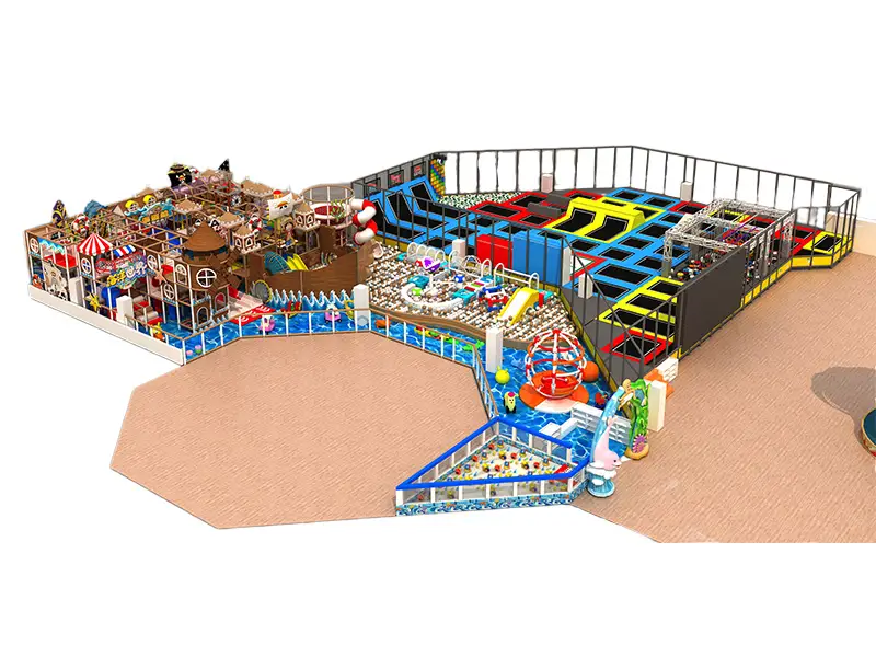 Professional kidz plaza playground factory with big trampoline park