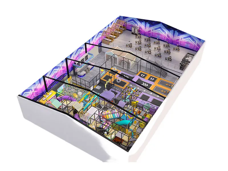 Indoor playground with trampoline supplier shine infant indoor playground