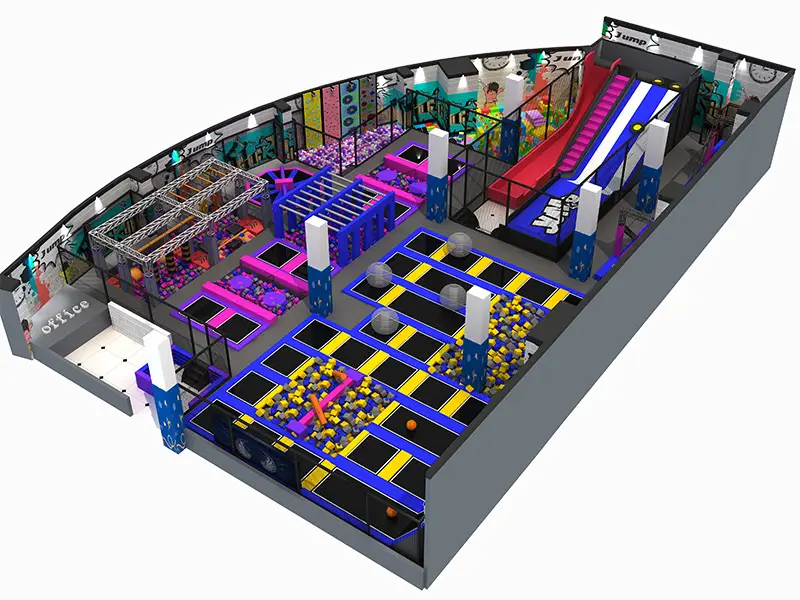 1000SQM Complex Tramoline Park Equipment