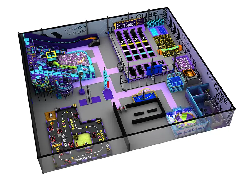 start commercial trampoline park indoor playground build