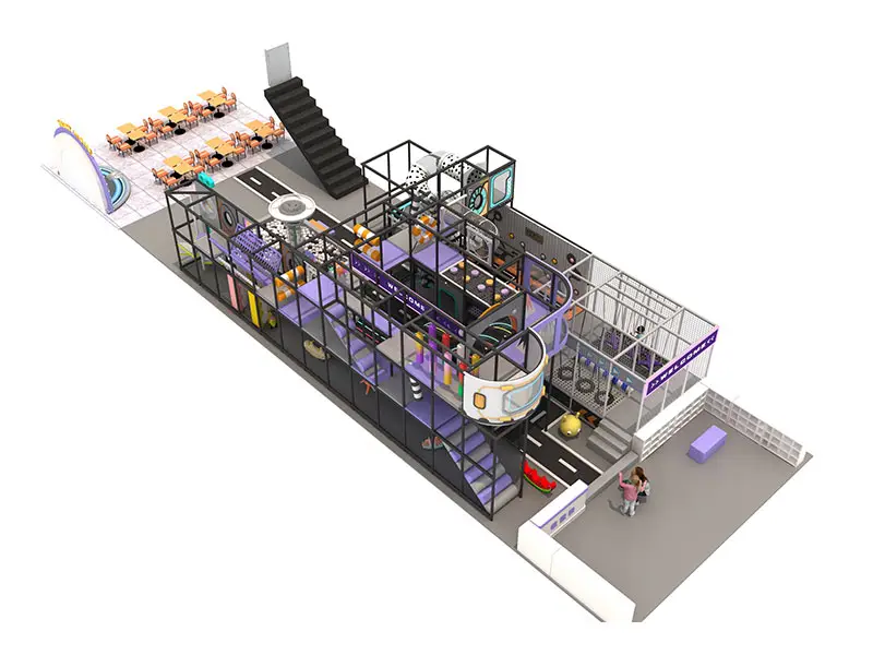 Loc de joacă interior cu tobogane spiralate pentru petreceri Centrepoint Loc de joacă interior