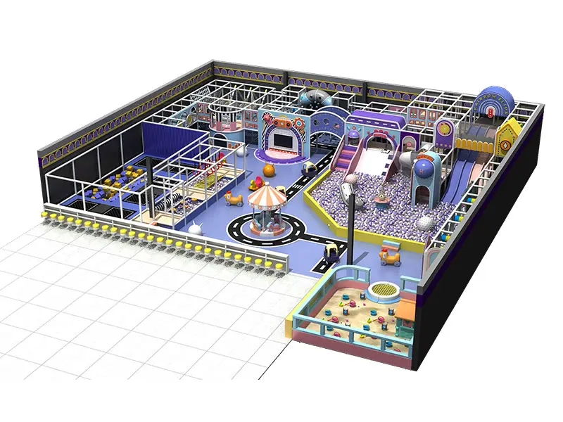 Loc de joacă interior cu tiroliană de 600 mp pentru mall